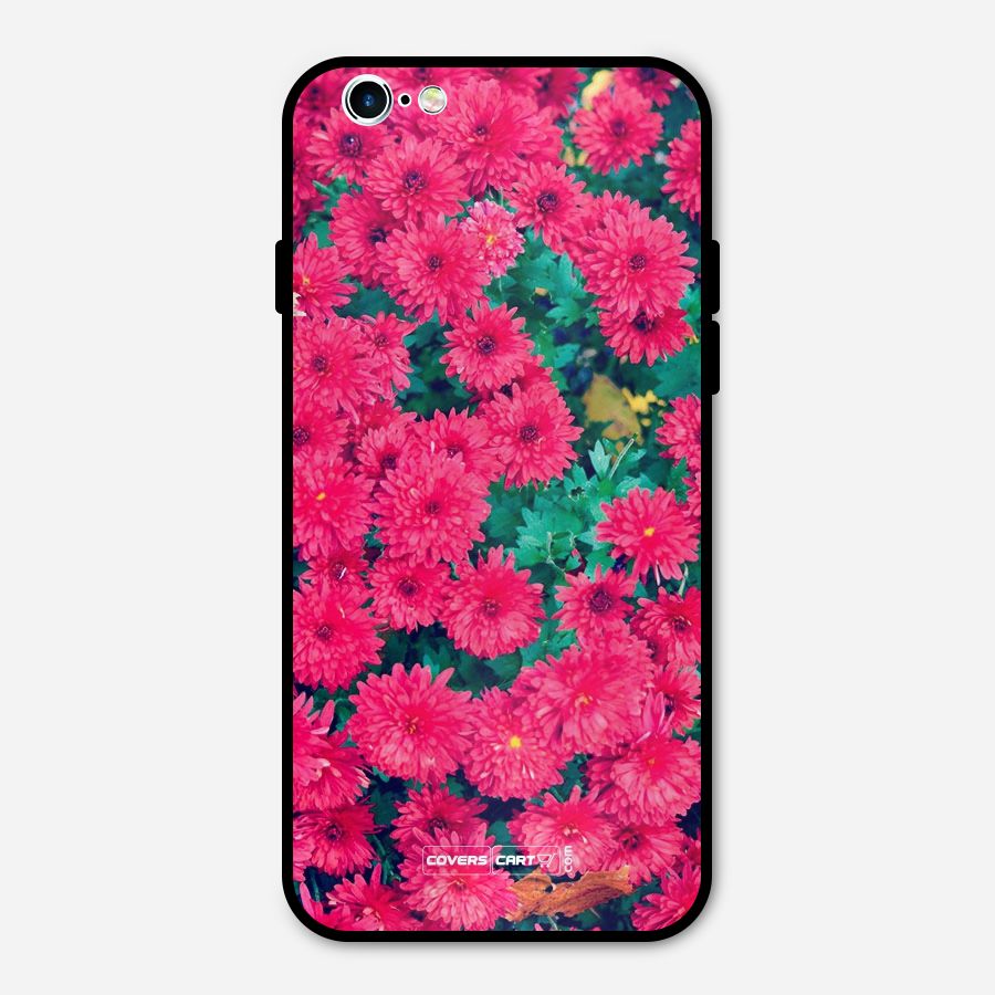 Pink Flowers Metal Back Case for iPhone 6 6s