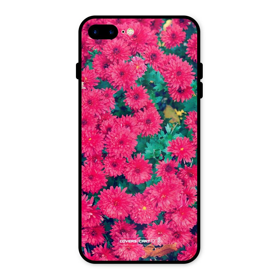 Pink Flowers Metal Back Case for iPhone 7 Plus