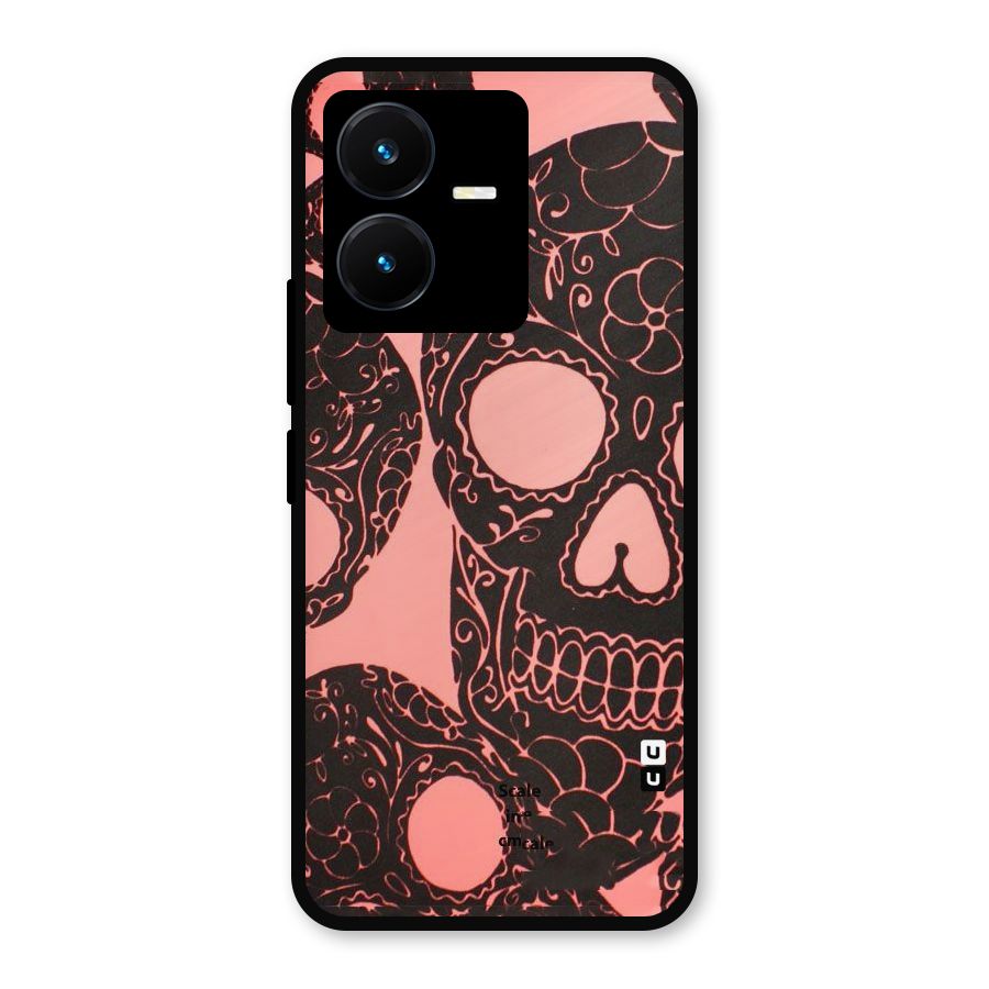 Pink Head Metal Back Case for Vivo Y22s