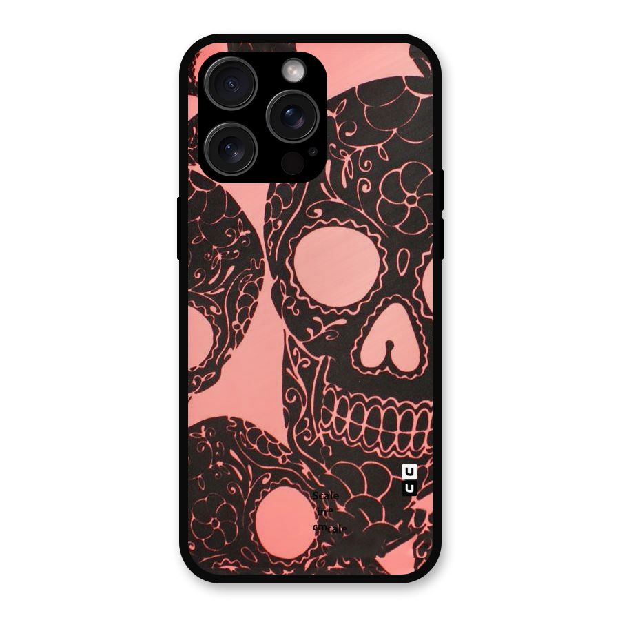 Pink Head Metal Back Case for iPhone 15 Pro Max