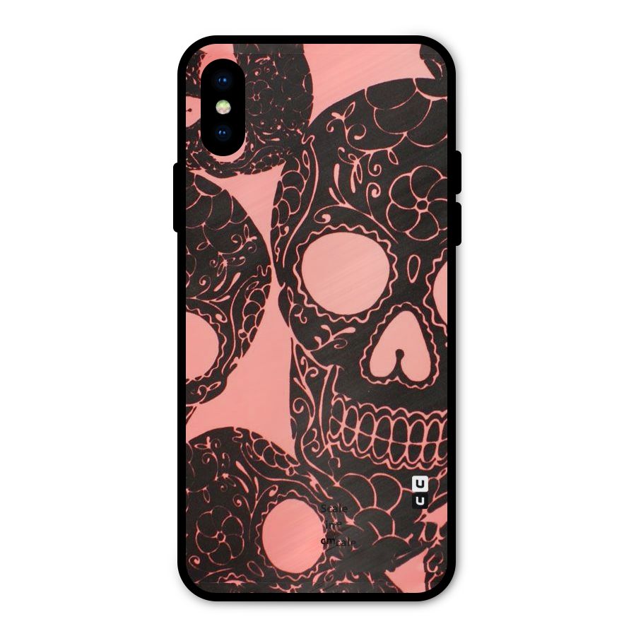 Pink Head Metal Back Case for iPhone XS