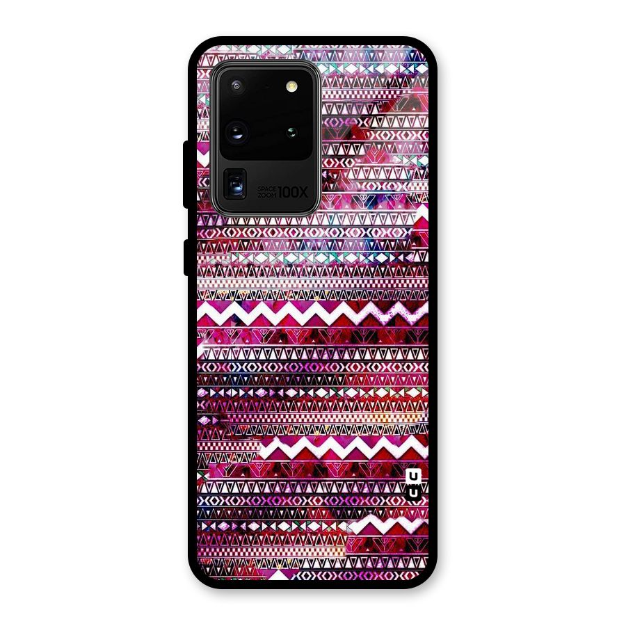 Pink Indie Pattern Glass Back Case for Galaxy S20 Ultra