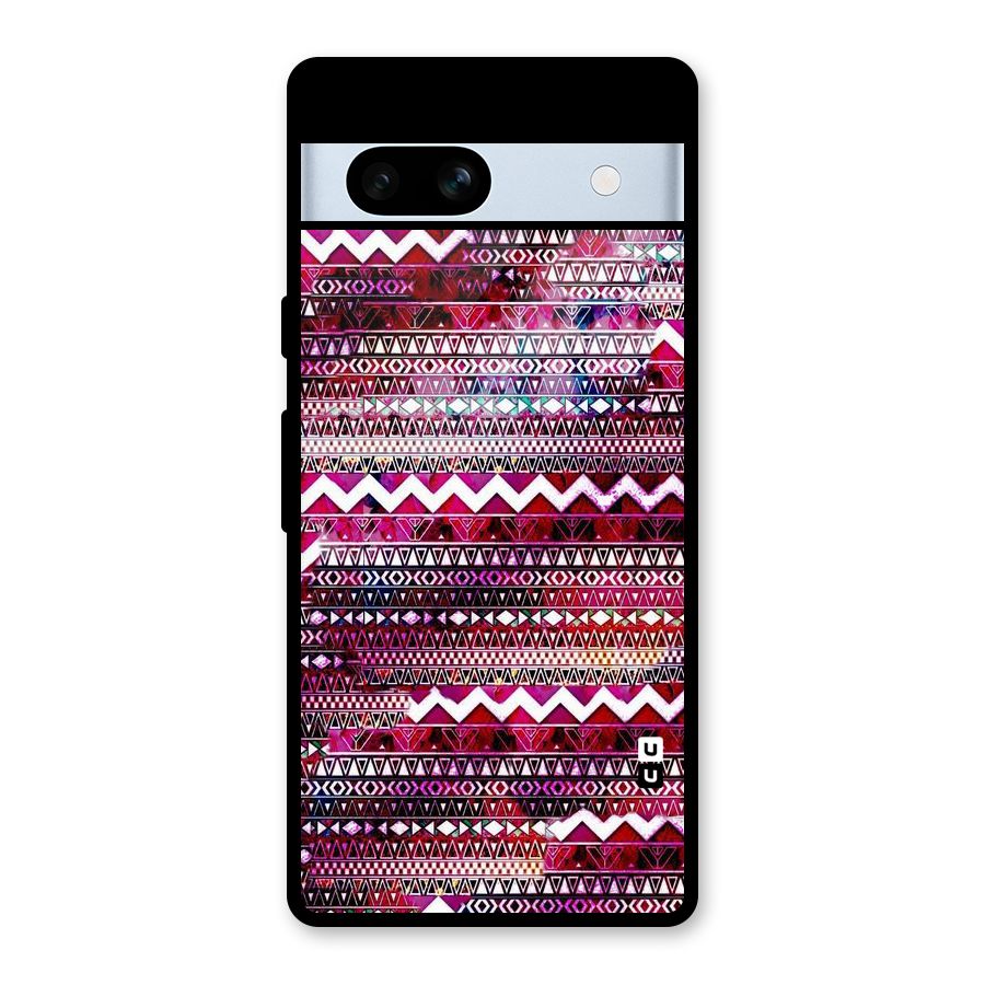 Pink Indie Pattern Glass Back Case for Google Pixel 7a