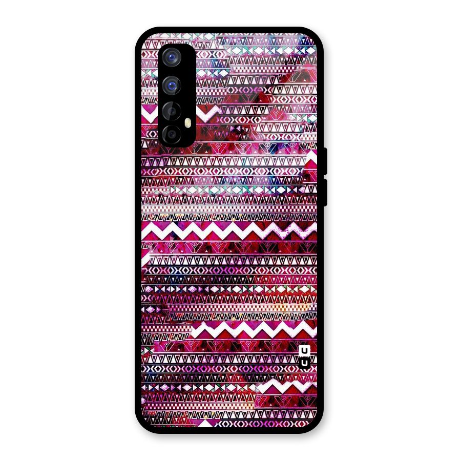 Pink Indie Pattern Glass Back Case for Realme 7