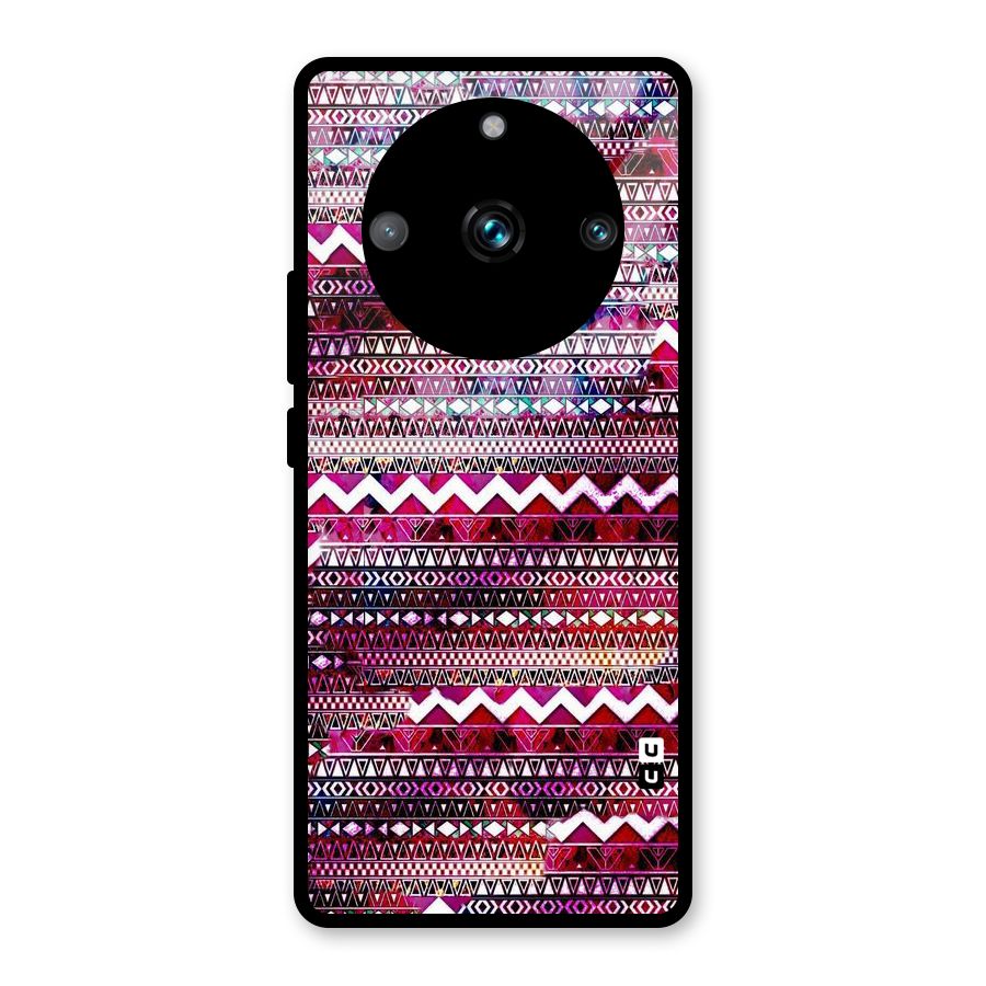 Pink Indie Pattern Glass Back Case for Realme Narzo 60 Pro