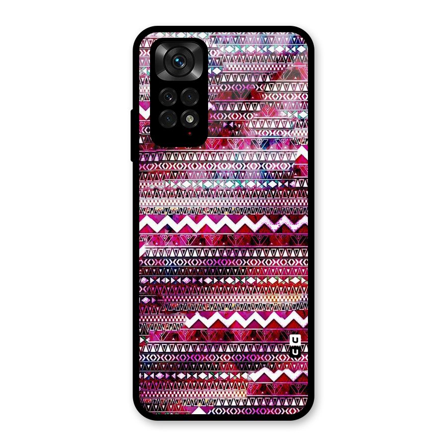 Pink Indie Pattern Glass Back Case for Redmi Note 11S