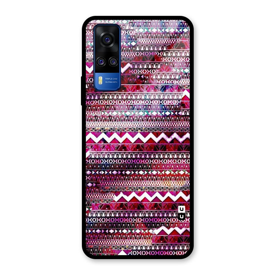 Pink Indie Pattern Glass Back Case for Vivo Y31