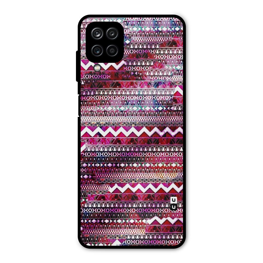 Pink Indie Pattern Metal Back Case for Galaxy A12