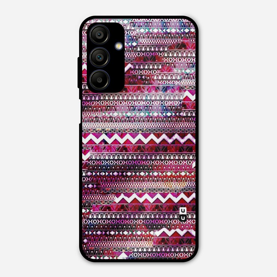 Pink Indie Pattern Metal Back Case for Galaxy A15 5G