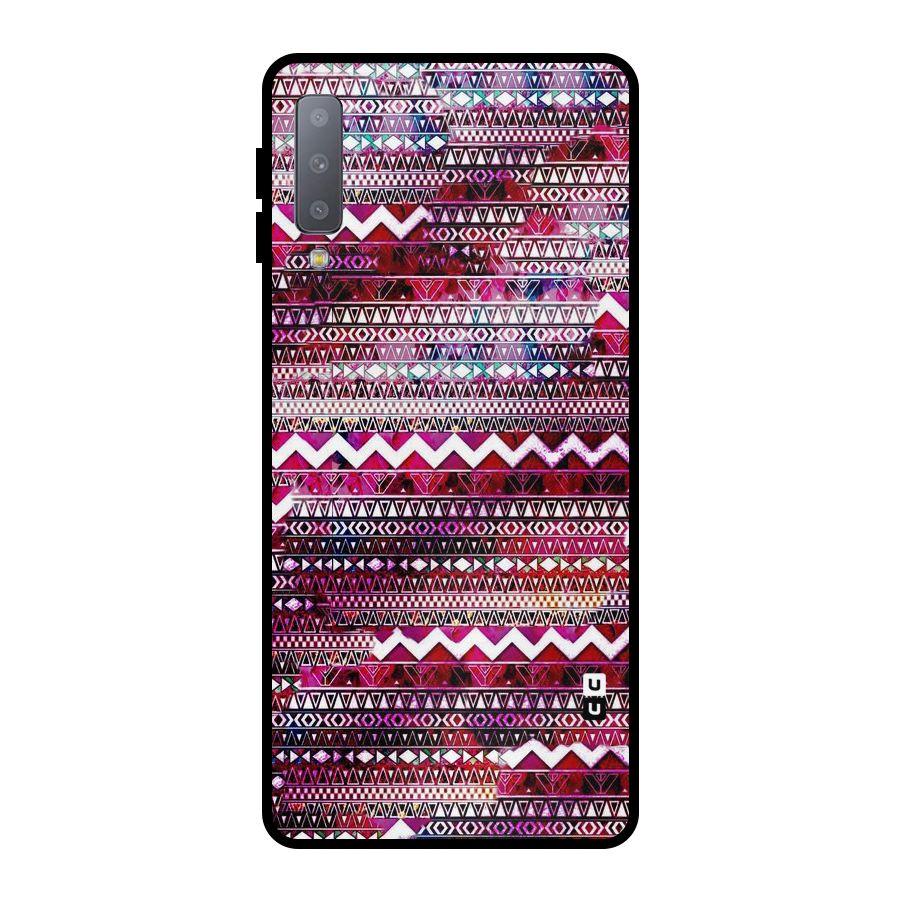 Pink Indie Pattern Metal Back Case for Galaxy A7 (2018)