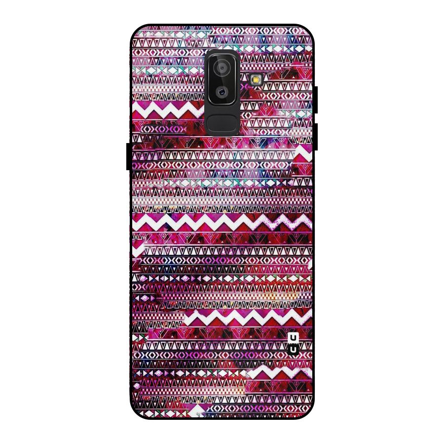 Pink Indie Pattern Metal Back Case for Galaxy J8