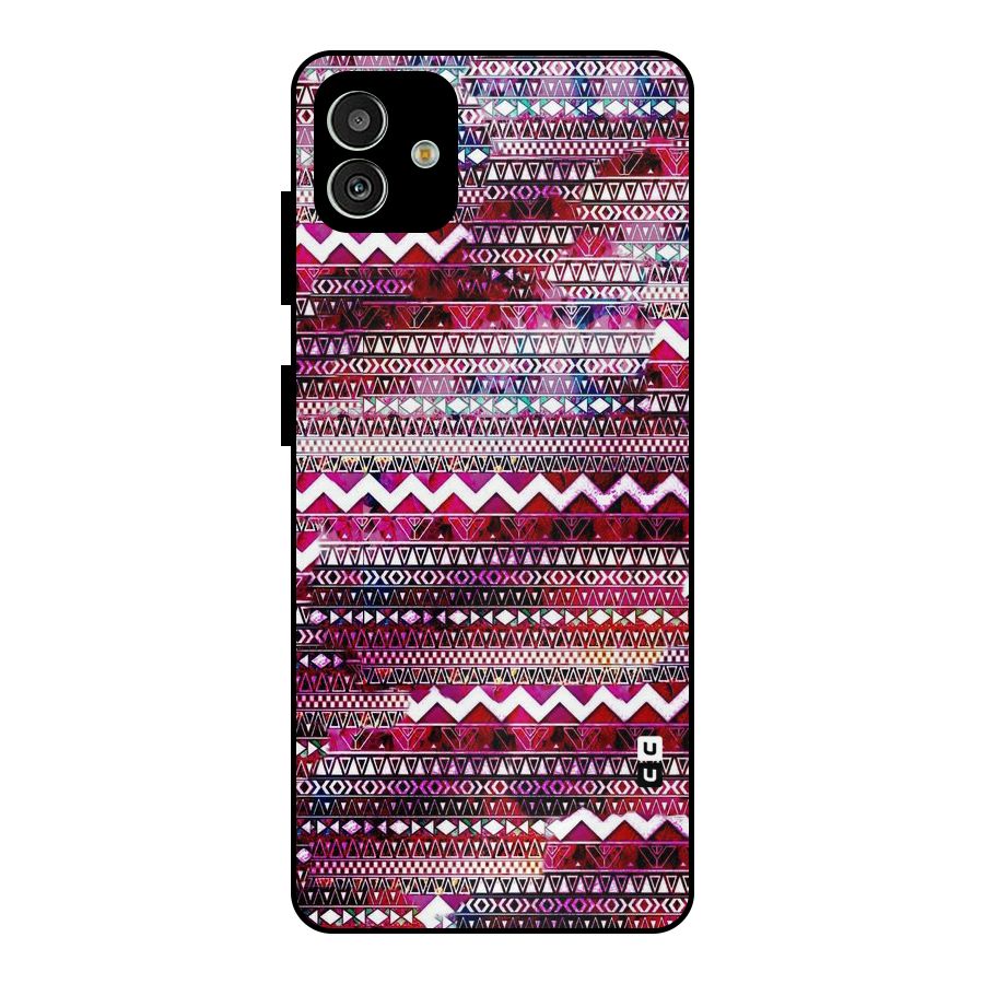 Pink Indie Pattern Metal Back Case for Galaxy M13 5G