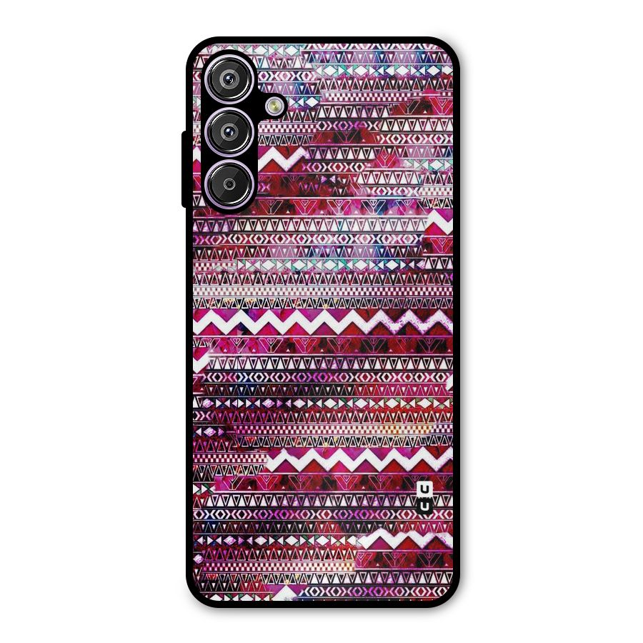 Pink Indie Pattern Metal Back Case for Galaxy M15