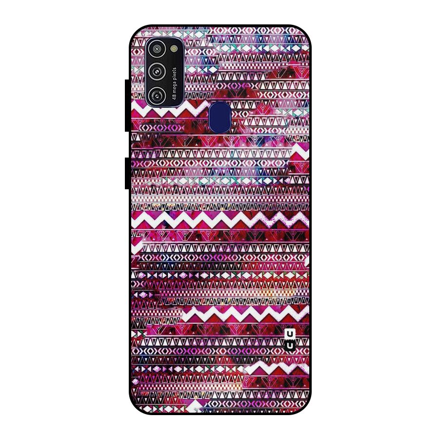 Pink Indie Pattern Metal Back Case for Galaxy M30s