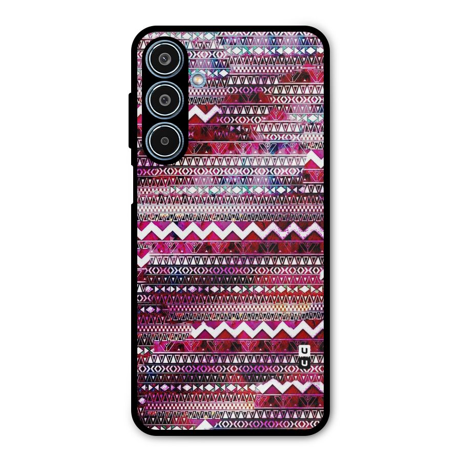 Pink Indie Pattern Metal Back Case for Galaxy M35