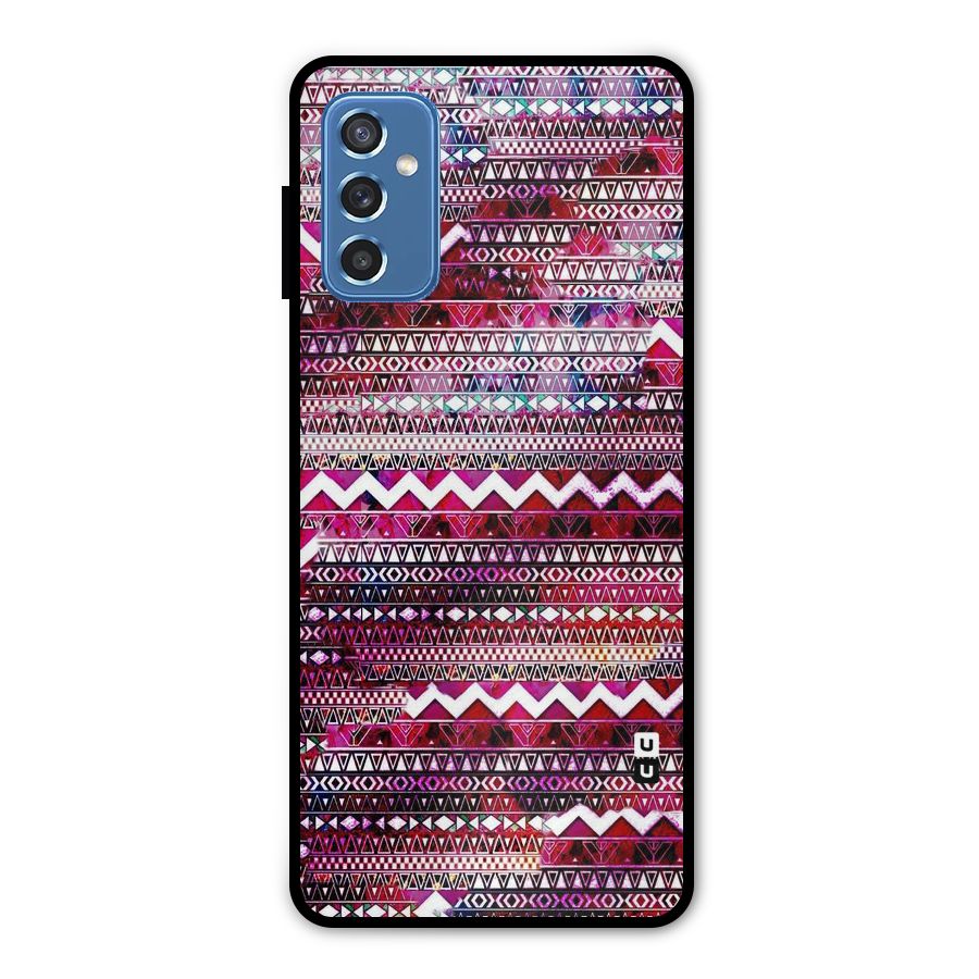 Pink Indie Pattern Metal Back Case for Galaxy M52 5G