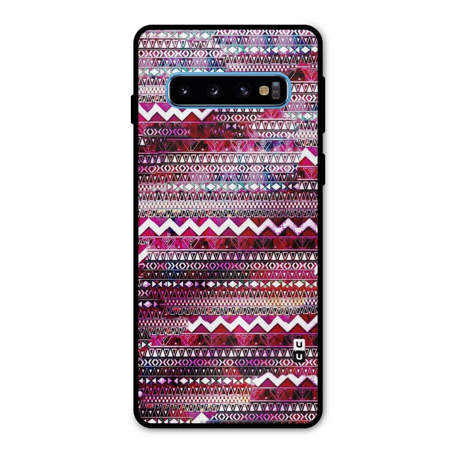 Pink Indie Pattern Metal Back Case for Galaxy S10