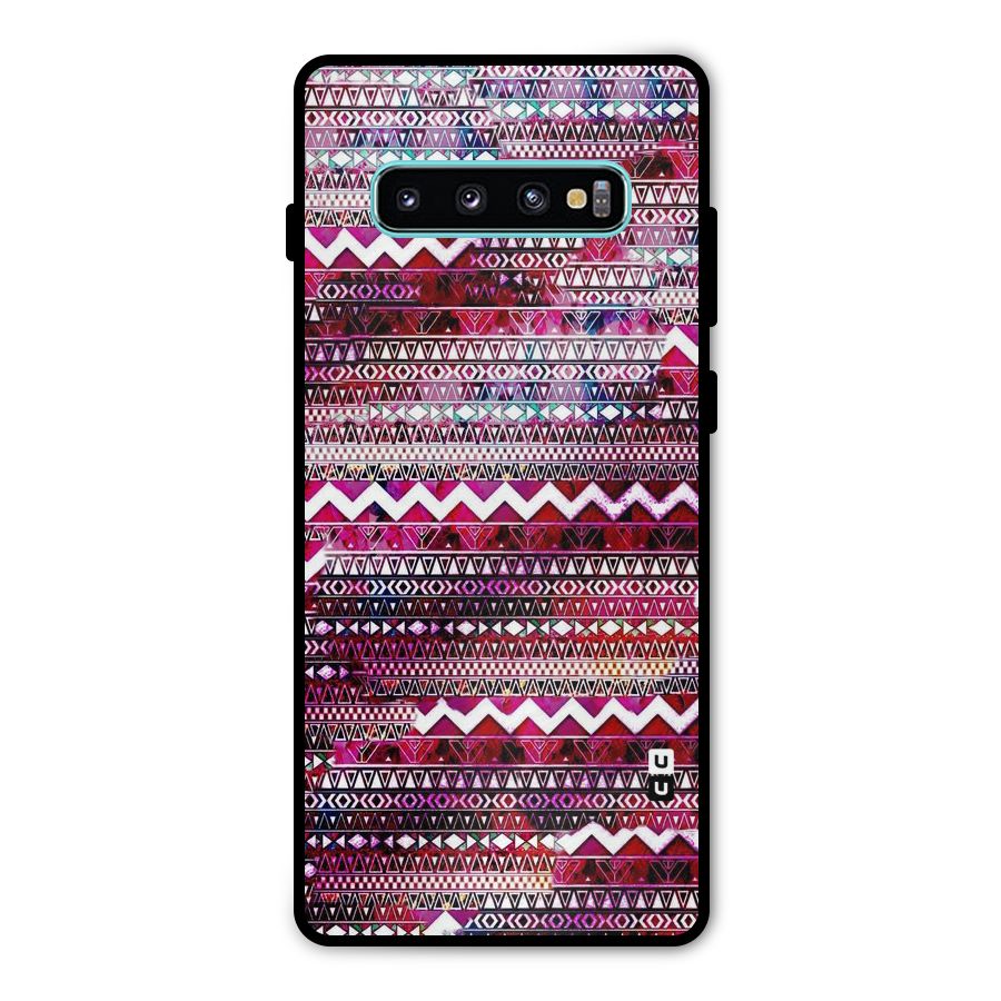 Pink Indie Pattern Metal Back Case for Galaxy S10 Plus