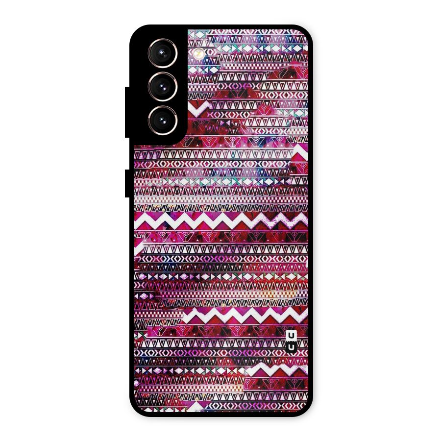 Pink Indie Pattern Metal Back Case for Galaxy S21 5G