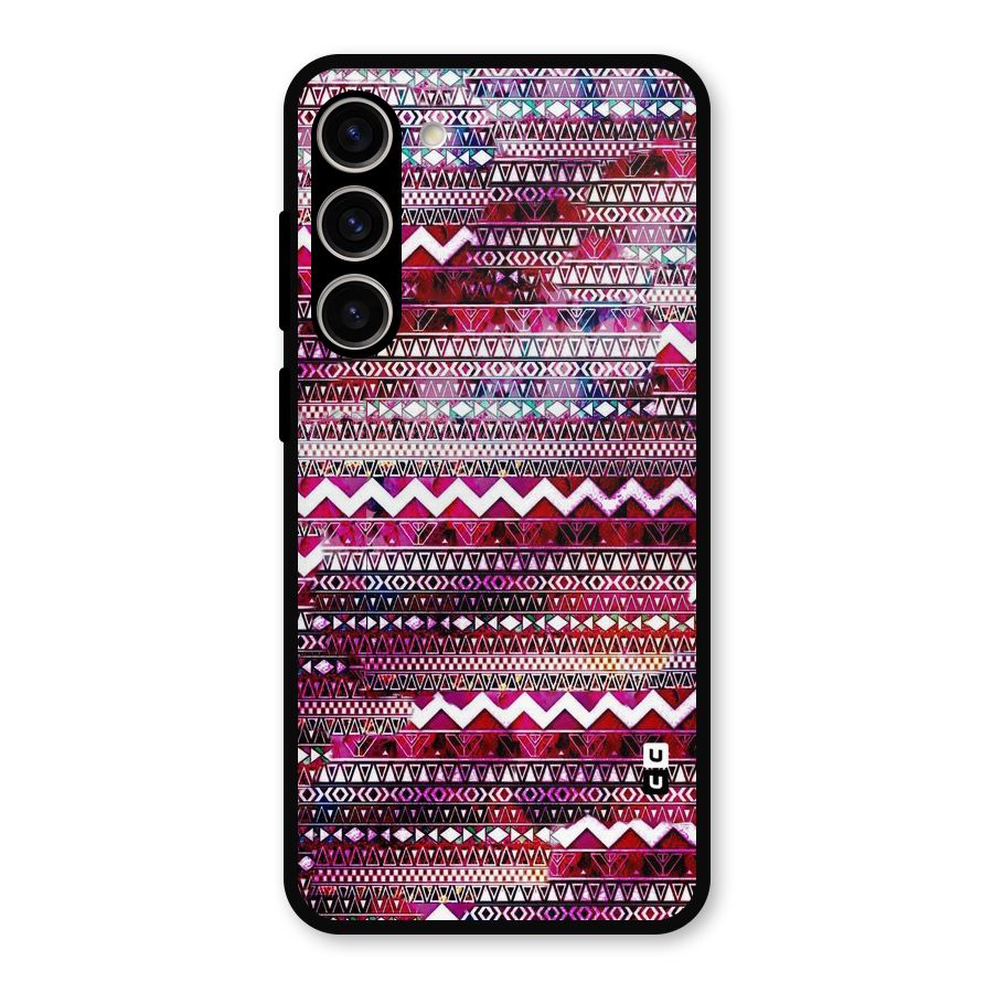 Pink Indie Pattern Metal Back Case for Galaxy S23 Plus