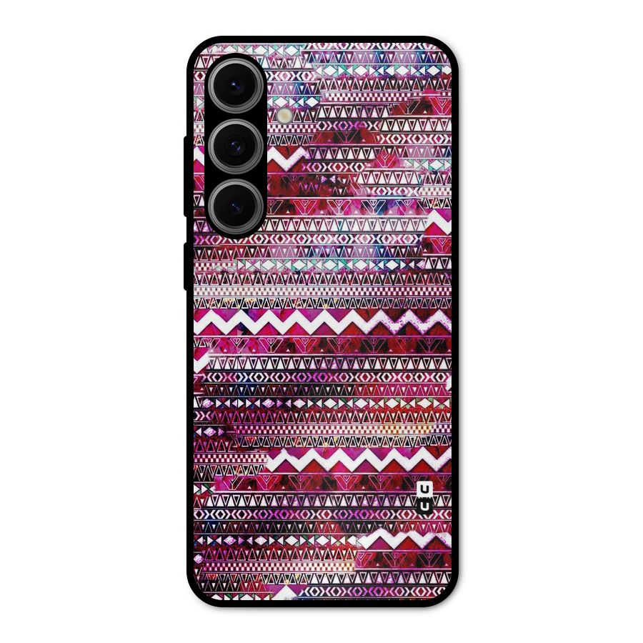 Pink Indie Pattern Metal Back Case for Galaxy S24 FE