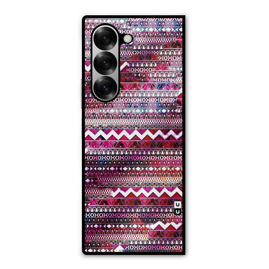 Pink Indie Pattern Metal Back Case for Galaxy Z Fold6