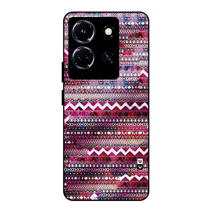 Pink Indie Pattern Metal Back Case for Infinix Note 30 5G