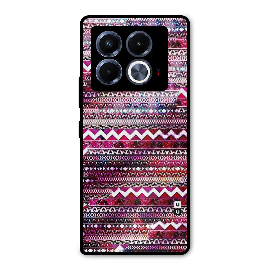 Pink Indie Pattern Metal Back Case for Infinix Note 40 5G