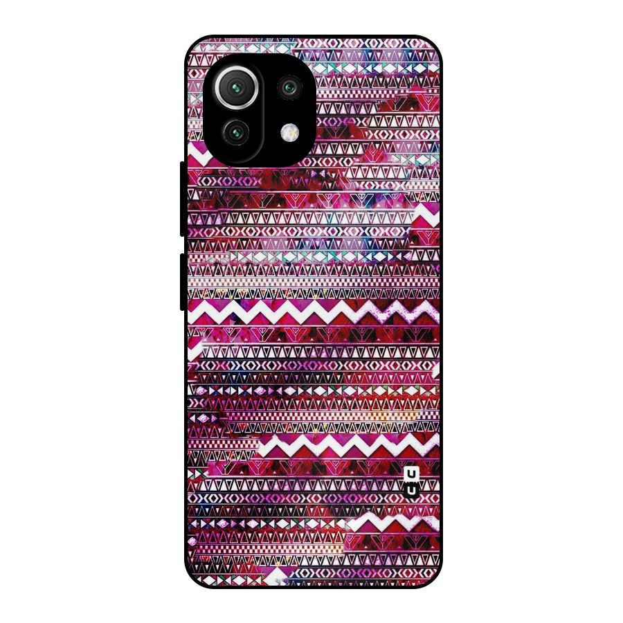 Pink Indie Pattern Metal Back Case for Mi 11 Lite NE 5G