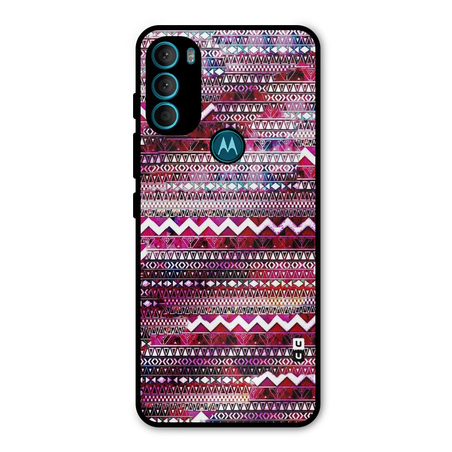 Pink Indie Pattern Metal Back Case for Moto G71 5G