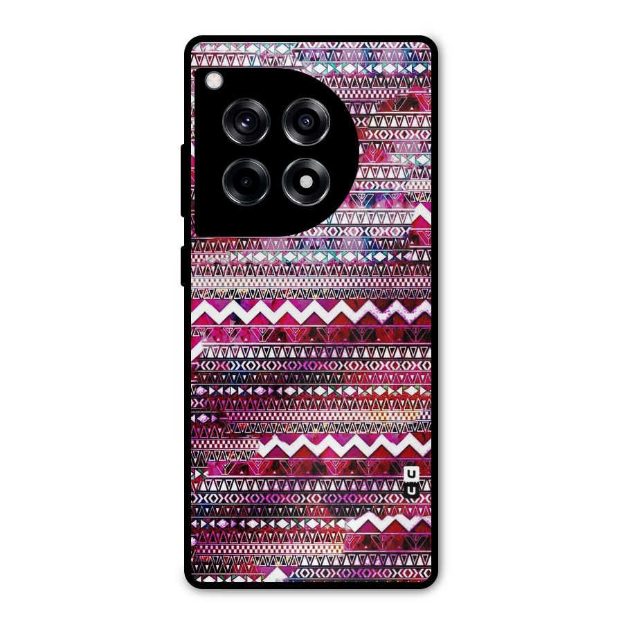 Pink Indie Pattern Metal Back Case for OnePlus 12R
