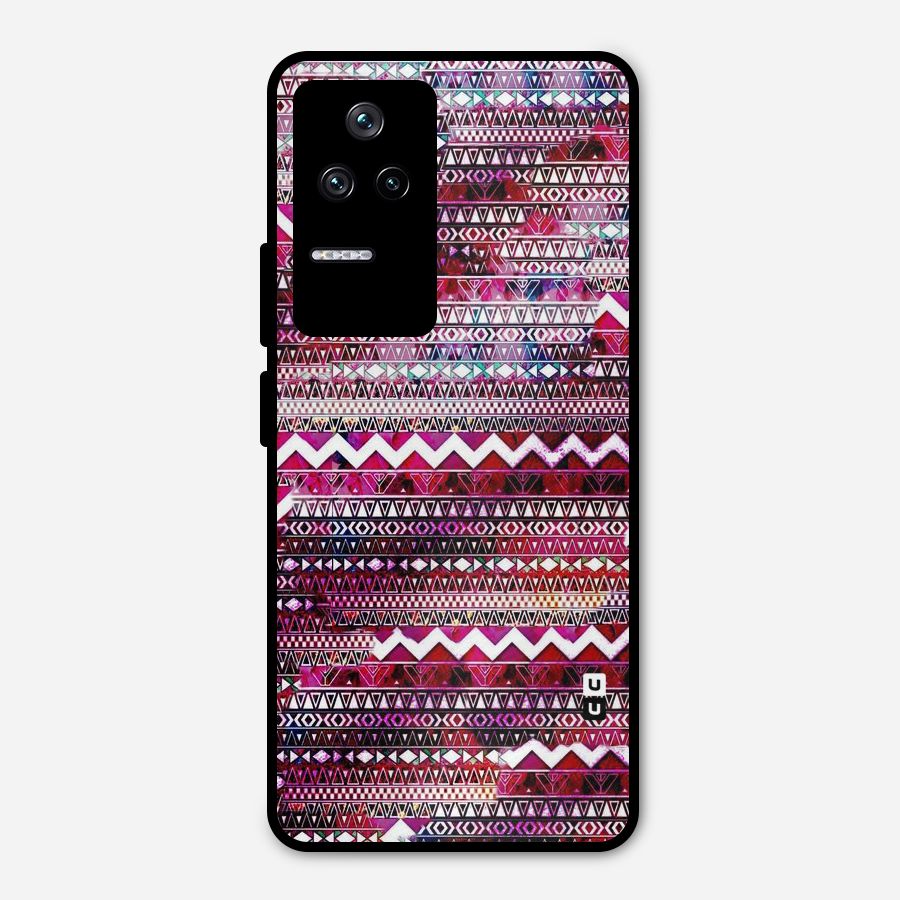 Pink Indie Pattern Metal Back Case for Poco F4 5G