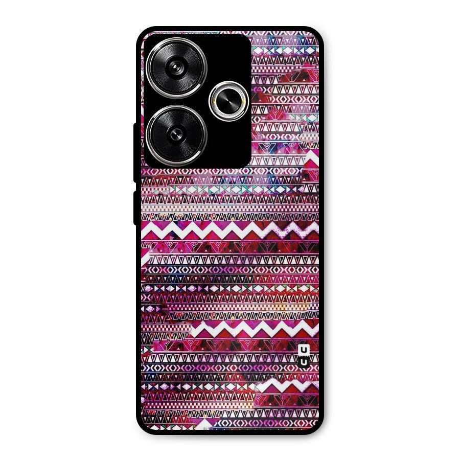 Pink Indie Pattern Metal Back Case for Poco F6