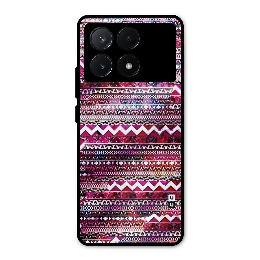 Pink Indie Pattern Metal Back Case for Poco X6 Pro
