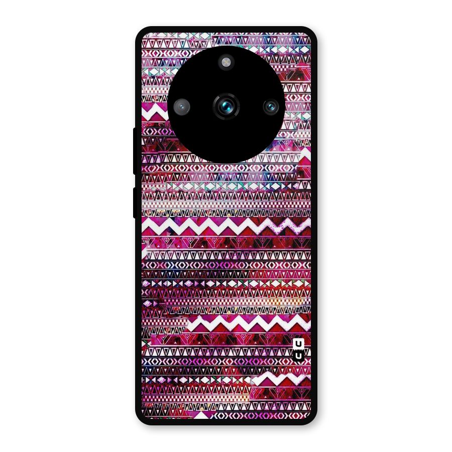 Pink Indie Pattern Metal Back Case for Realme 11 Pro