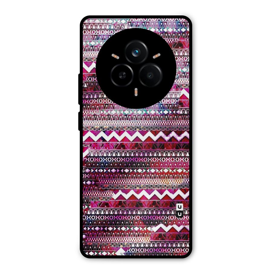 Pink Indie Pattern Metal Back Case for Realme 14 Pro