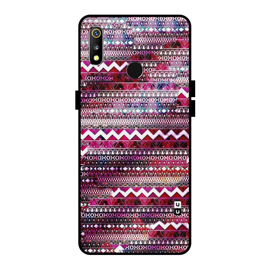 Pink Indie Pattern Metal Back Case for Realme 3i