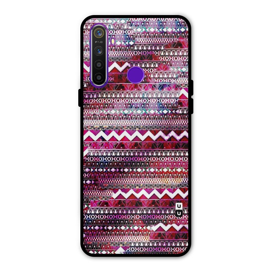 Pink Indie Pattern Metal Back Case for Realme Narzo 10