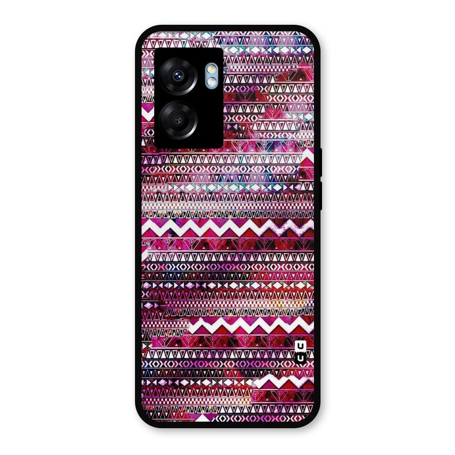 Pink Indie Pattern Metal Back Case for Realme Narzo 50 5G