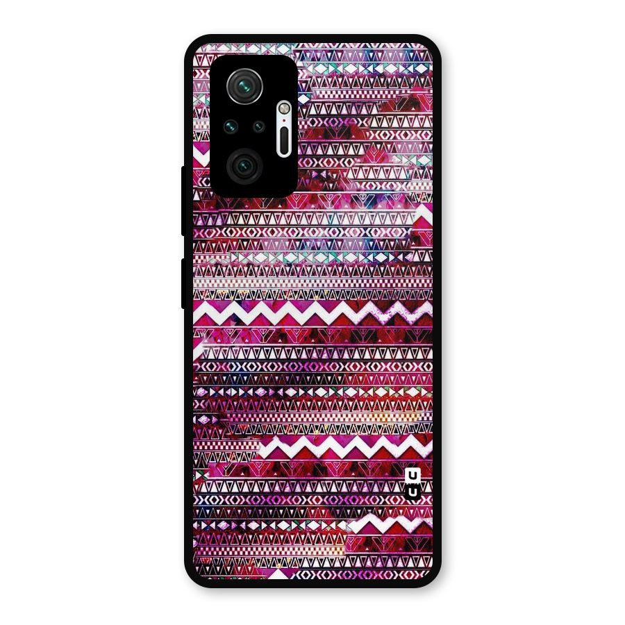 Pink Indie Pattern Metal Back Case for Redmi Note 10 Pro