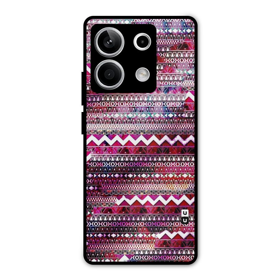Pink Indie Pattern Metal Back Case for Redmi Note 13 5G