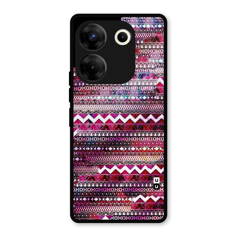 Pink Indie Pattern Metal Back Case for Tecno Camon 20 Pro