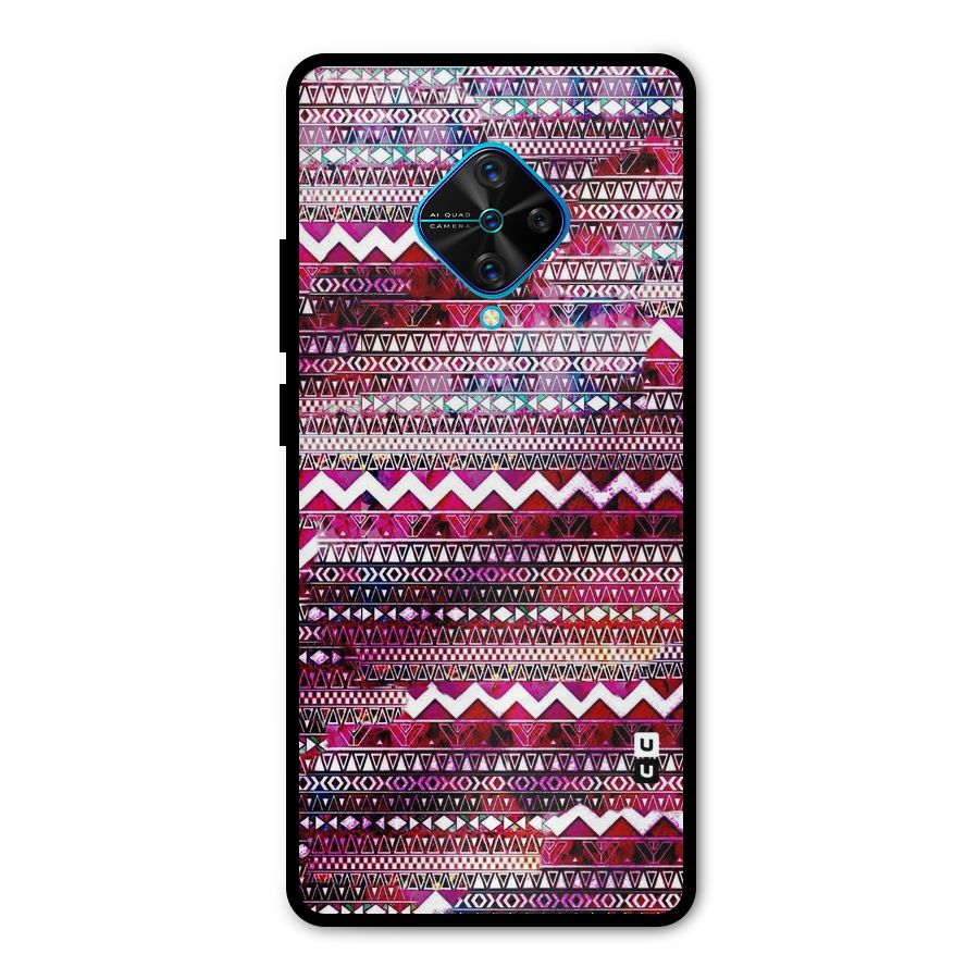 Pink Indie Pattern Metal Back Case for Vivo S1 Pro