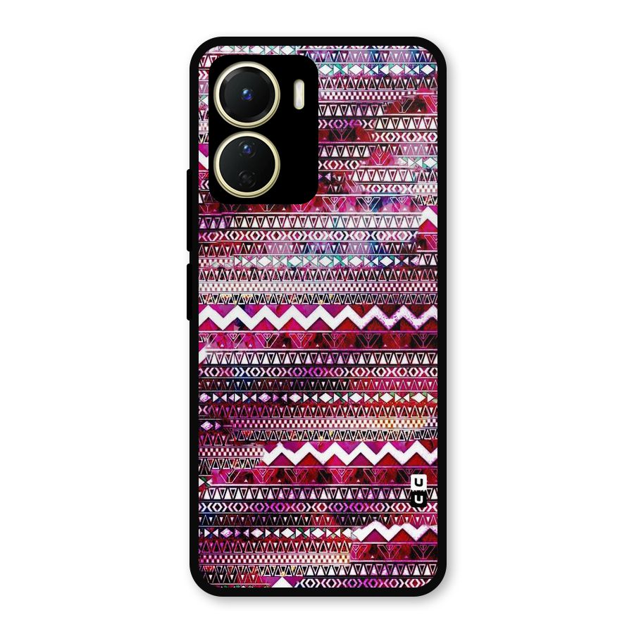 Pink Indie Pattern Metal Back Case for Vivo T2x