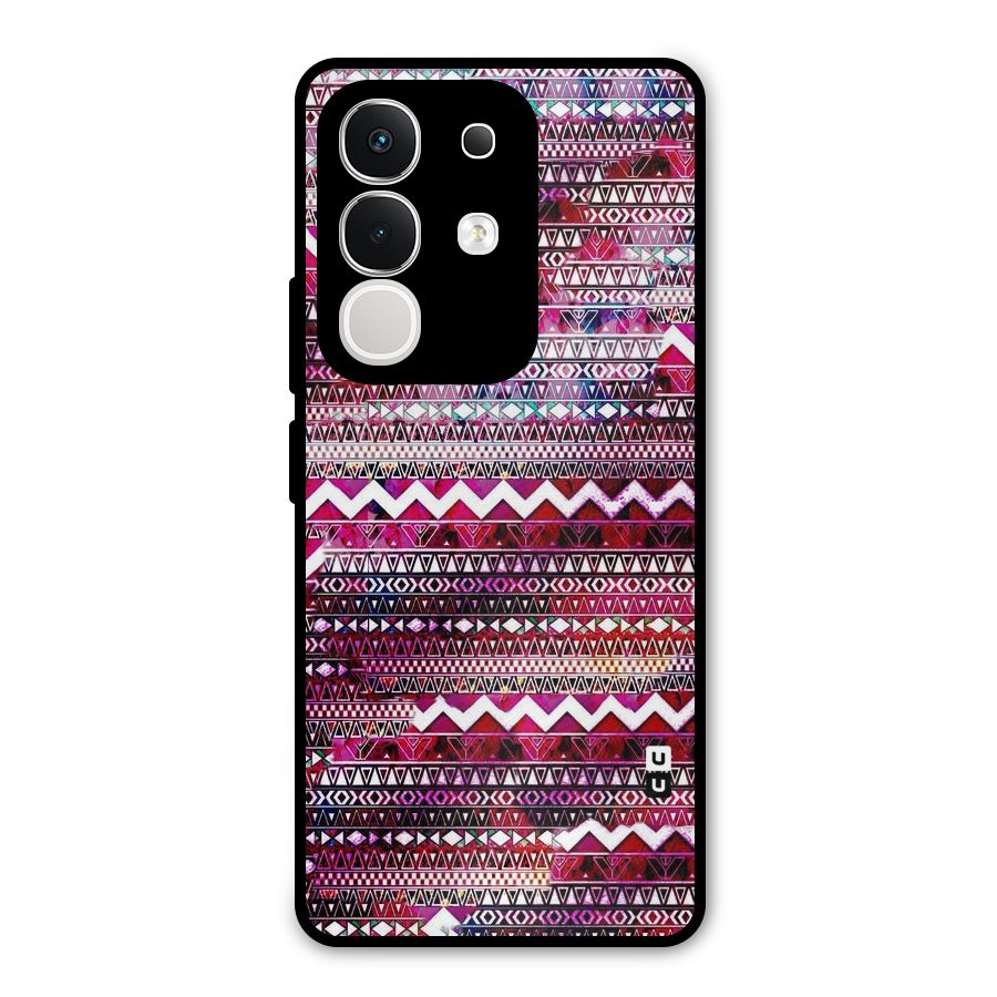 Pink Indie Pattern Metal Back Case for Vivo T4x