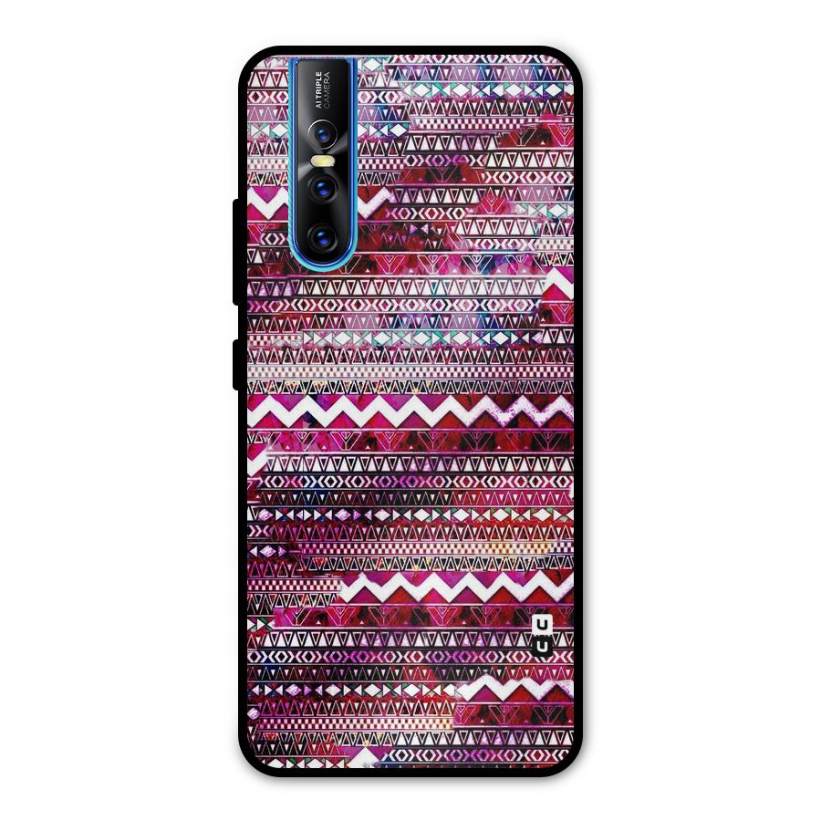 Pink Indie Pattern Metal Back Case for Vivo V15 Pro