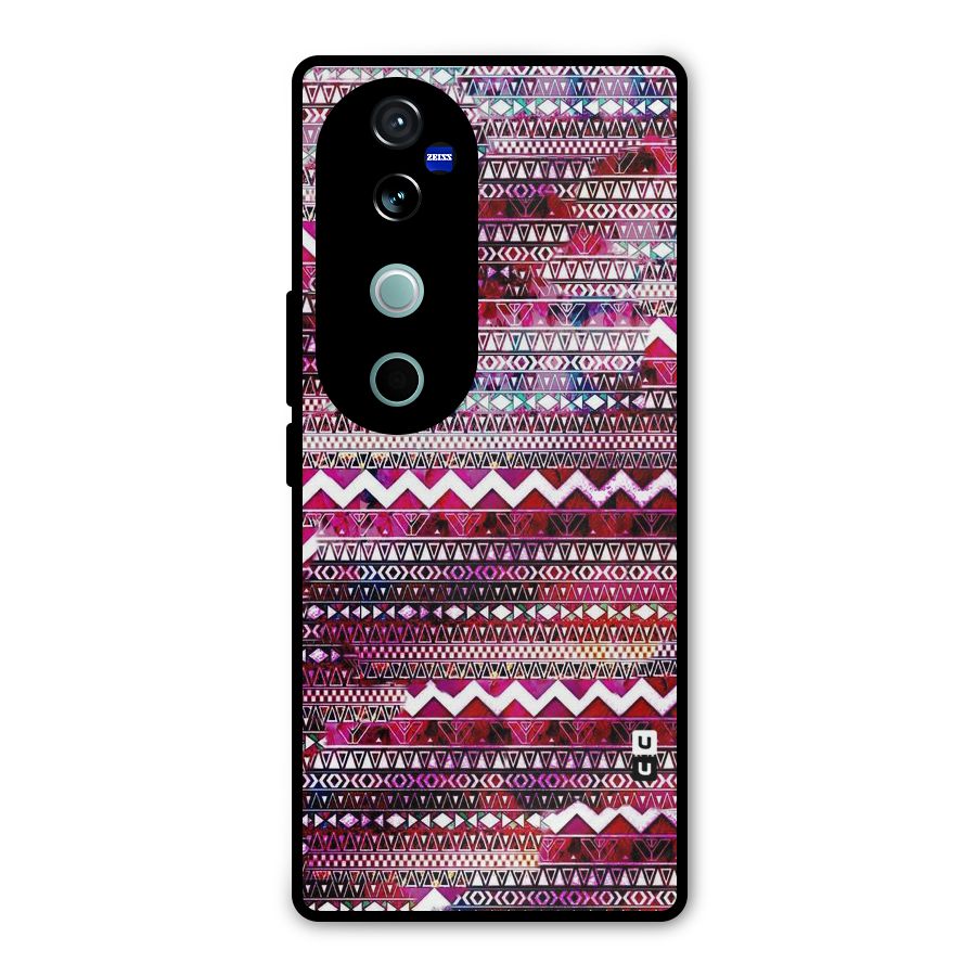 Pink Indie Pattern Metal Back Case for Vivo V40
