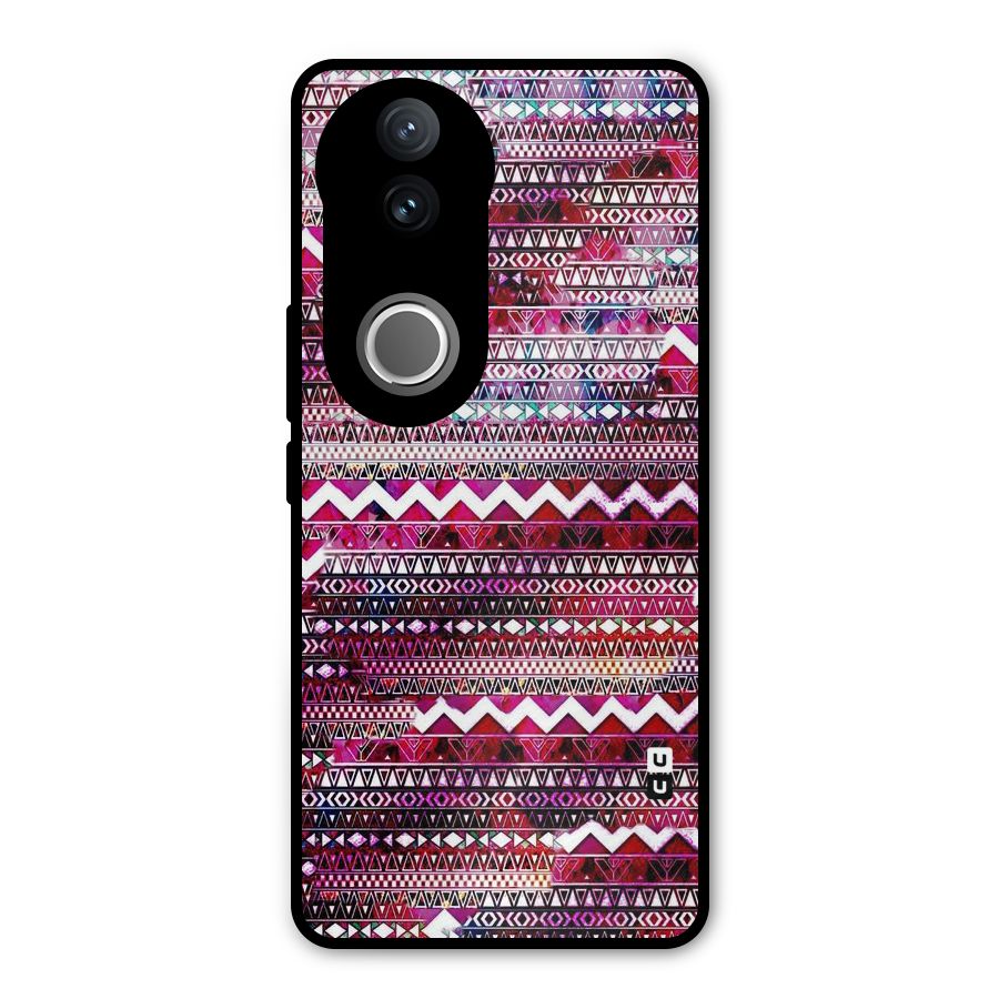 Pink Indie Pattern Metal Back Case for Vivo V50e
