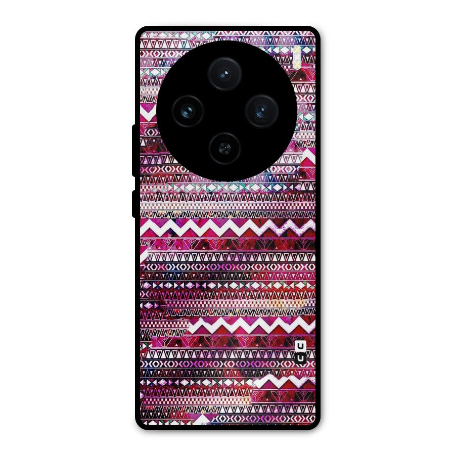 Pink Indie Pattern Metal Back Case for Vivo X100
