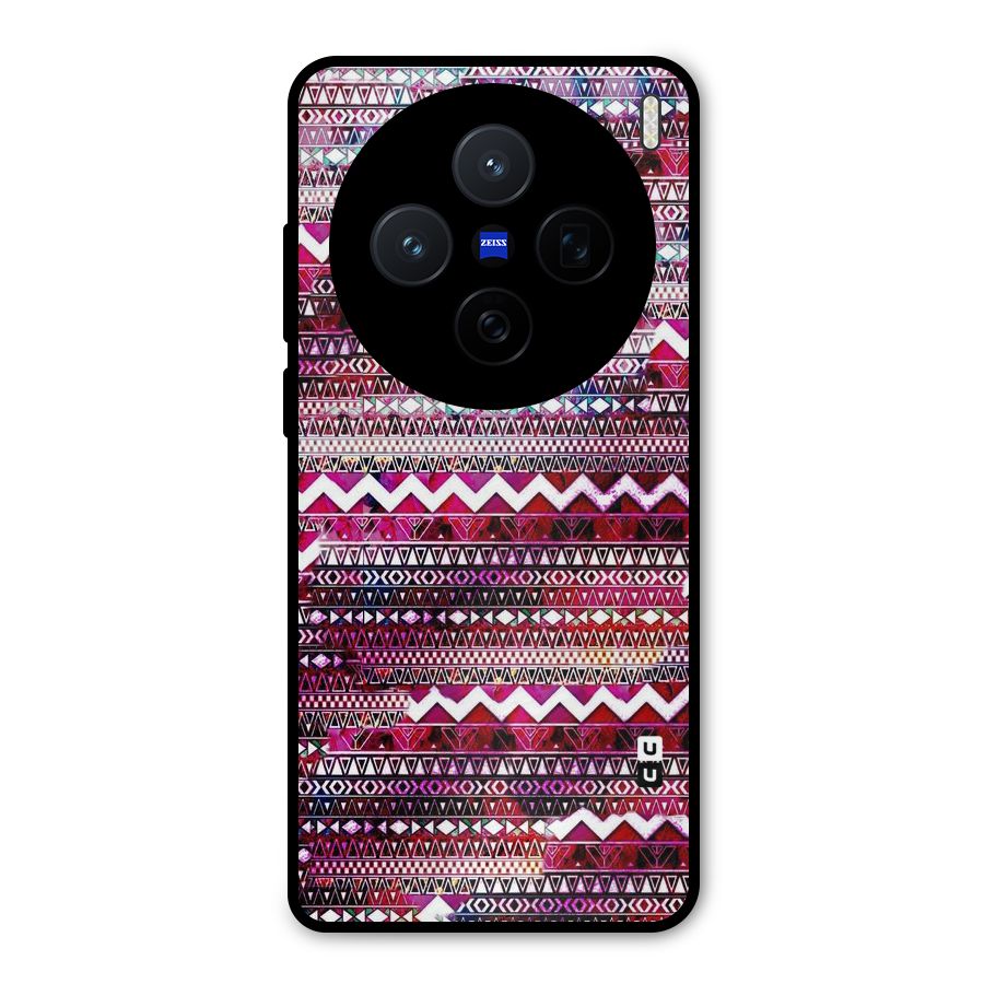 Pink Indie Pattern Metal Back Case for Vivo X200
